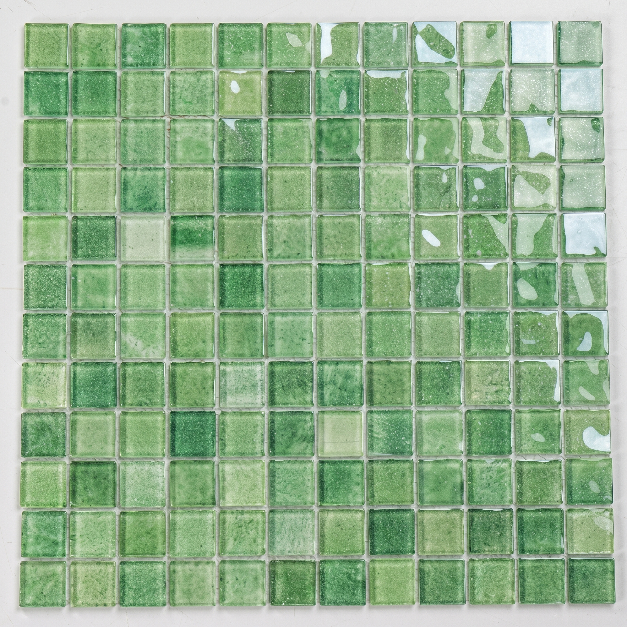 Glasmosaik Mosaikfliese Nizza 23×23×4 mm Grün